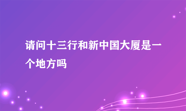 请问十三行和新中国大厦是一个地方吗