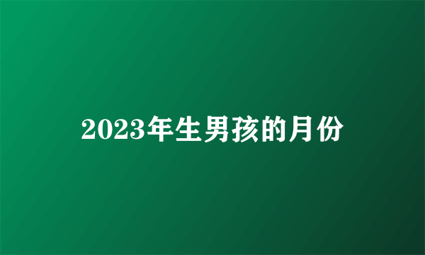 2023年生男孩的月份