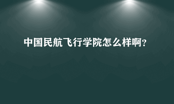 中国民航飞行学院怎么样啊？