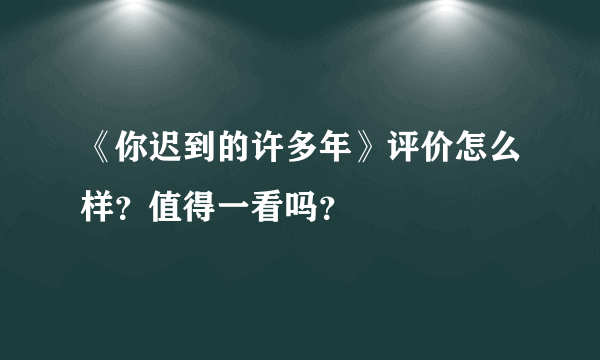 《你迟到的许多年》评价怎么样？值得一看吗？