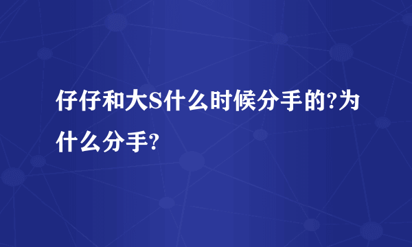 仔仔和大S什么时候分手的?为什么分手?