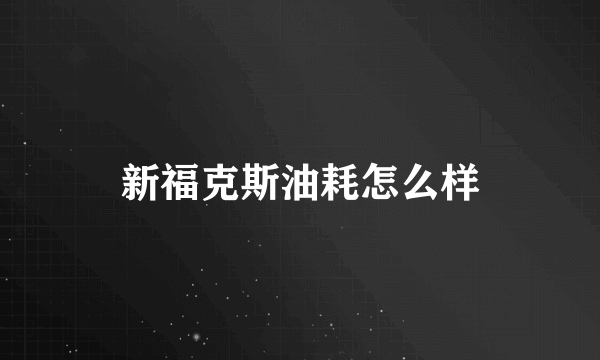 新福克斯油耗怎么样