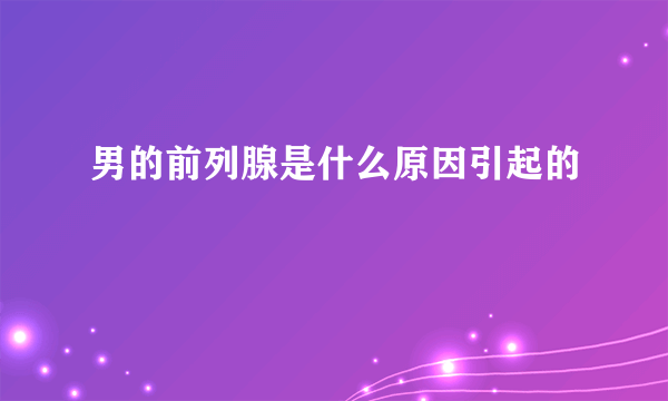 男的前列腺是什么原因引起的