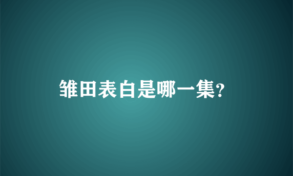 雏田表白是哪一集？