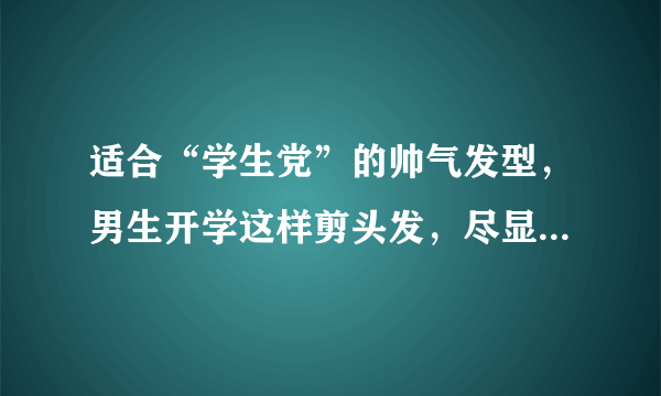 适合“学生党”的帅气发型，男生开学这样剪头发，尽显校草气质