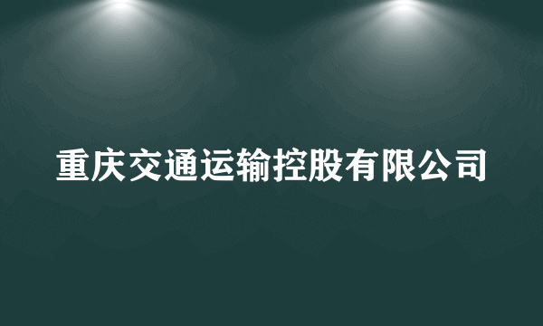 重庆交通运输控股有限公司