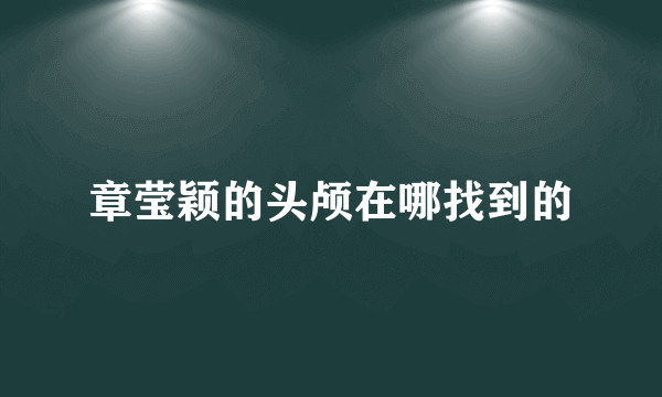 章莹颖的头颅在哪找到的