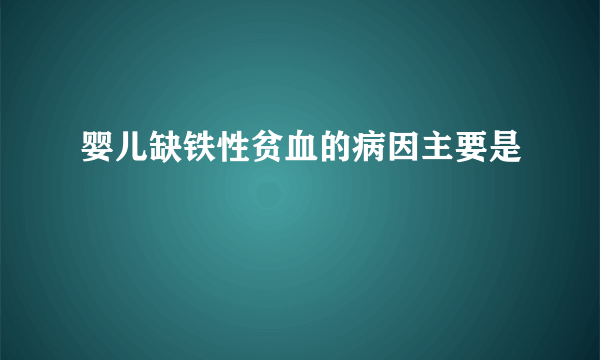 婴儿缺铁性贫血的病因主要是