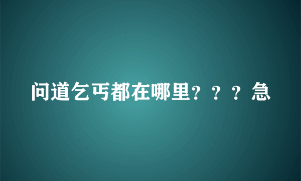 问道乞丐都在哪里？？？急