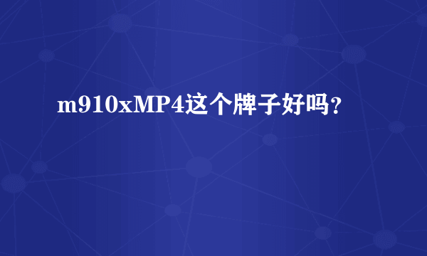 m910xMP4这个牌子好吗？