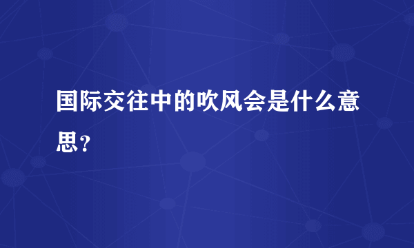 国际交往中的吹风会是什么意思？