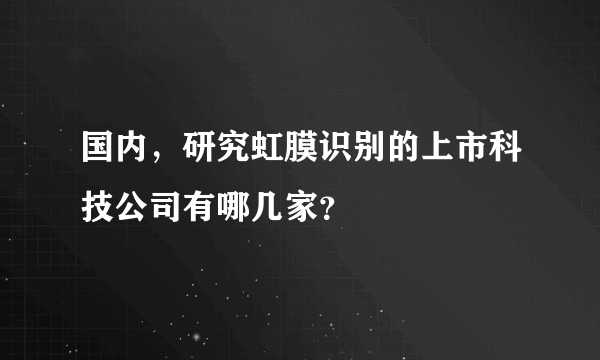 国内，研究虹膜识别的上市科技公司有哪几家？