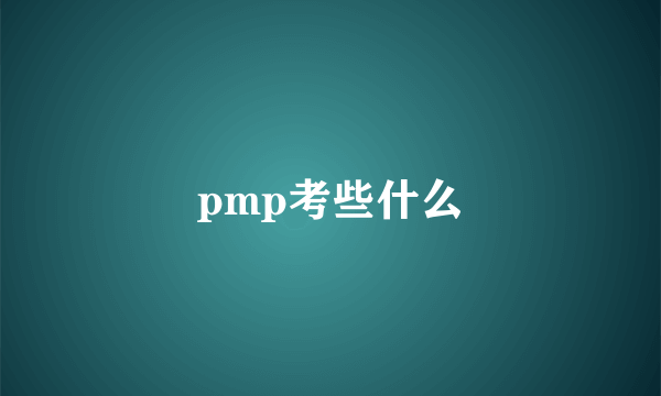 pmp考些什么