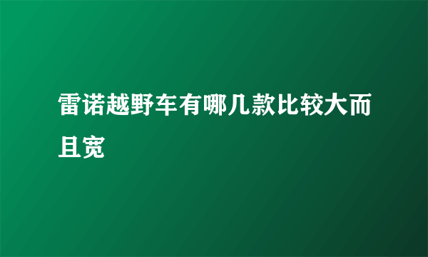 雷诺越野车有哪几款比较大而且宽