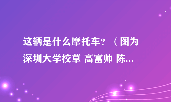 这辆是什么摩托车？（图为 深圳大学校草 高富帅 陈俊宇 和他的豪车）