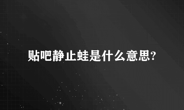 贴吧静止蛙是什么意思?