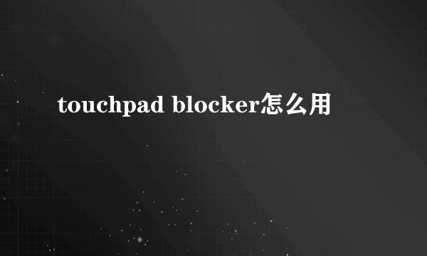 touchpad blocker怎么用