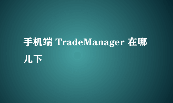 手机端 TradeManager 在哪儿下