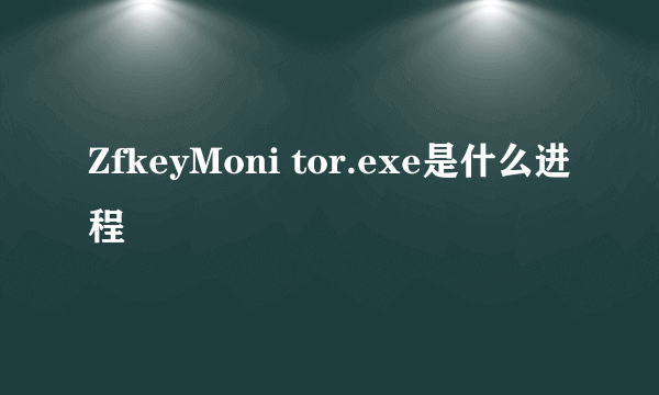 ZfkeyMoni tor.exe是什么进程