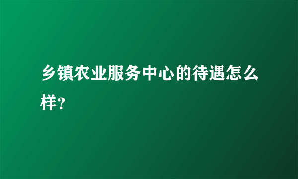 乡镇农业服务中心的待遇怎么样？