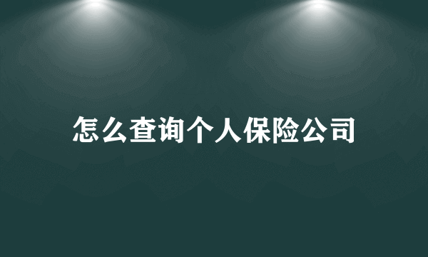 怎么查询个人保险公司