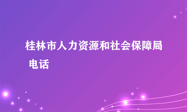 桂林市人力资源和社会保障局 电话