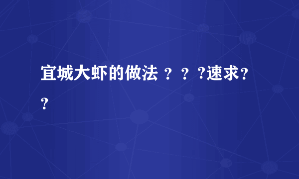 宜城大虾的做法 ？？?速求？？