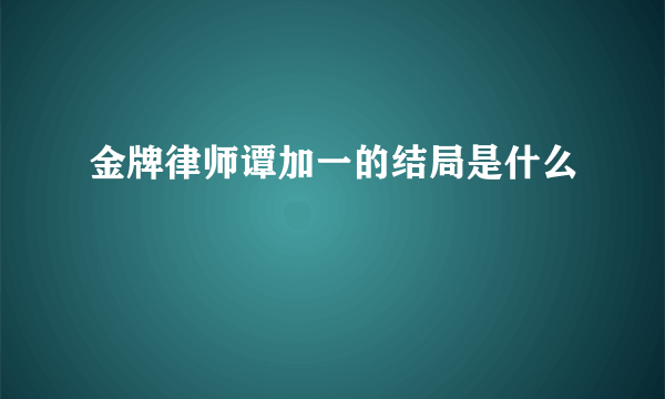 金牌律师谭加一的结局是什么