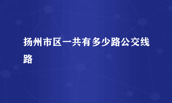 扬州市区一共有多少路公交线路