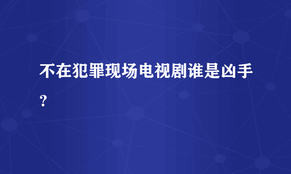 不在犯罪现场电视剧谁是凶手？