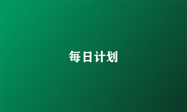 每日计划