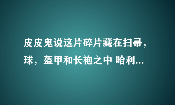 皮皮鬼说这片碎片藏在扫帚，球，盔甲和长袍之中 哈利波特10.24拼图寻宝攻略