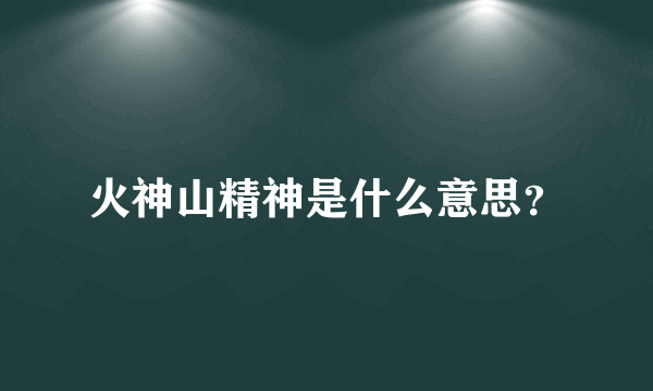 火神山精神是什么意思？