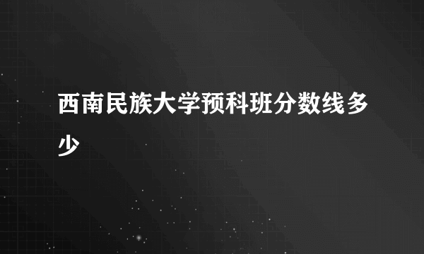 西南民族大学预科班分数线多少