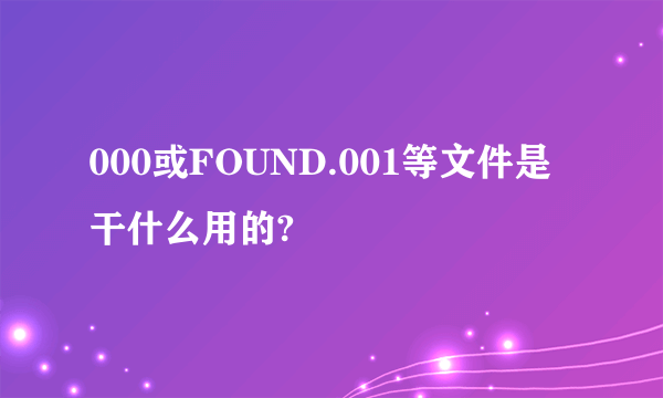 000或FOUND.001等文件是干什么用的?