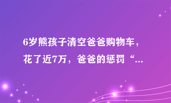 6岁熊孩子清空爸爸购物车，花了近7万，爸爸的惩罚“接地气”，你怎么看？