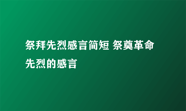 祭拜先烈感言简短 祭奠革命先烈的感言