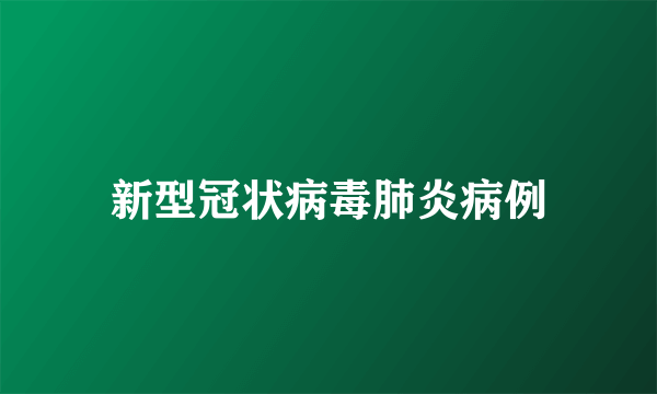 新型冠状病毒肺炎病例