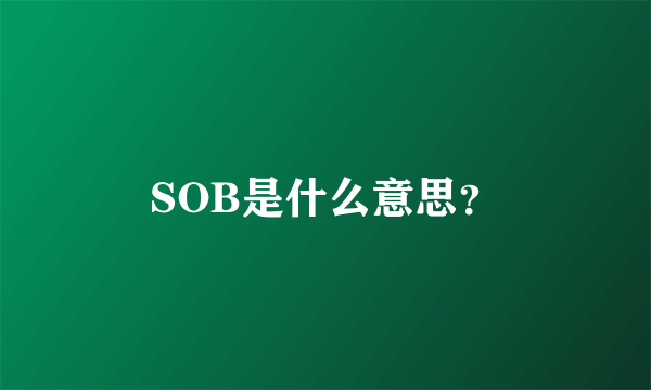 SOB是什么意思？