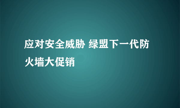 应对安全威胁 绿盟下一代防火墙大促销