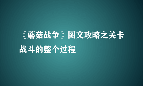 《蘑菇战争》图文攻略之关卡战斗的整个过程