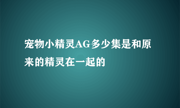 宠物小精灵AG多少集是和原来的精灵在一起的