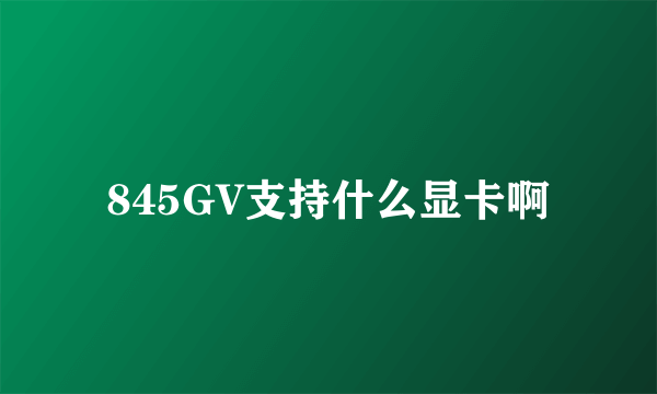 845GV支持什么显卡啊