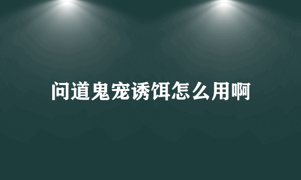 问道鬼宠诱饵怎么用啊