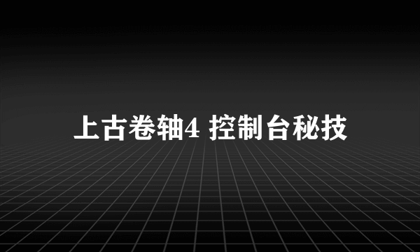 上古卷轴4 控制台秘技