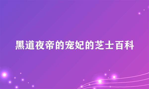 黑道夜帝的宠妃的芝士百科