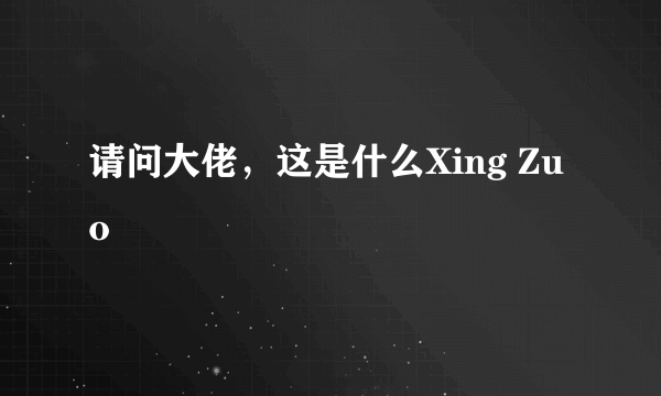 请问大佬，这是什么Xing Zuo