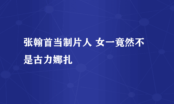 张翰首当制片人 女一竟然不是古力娜扎