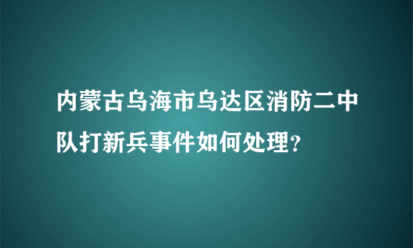 内蒙古乌海市乌达区消防二中队打新兵事件如何处理？