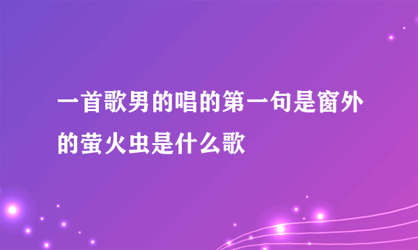 一首歌男的唱的第一句是窗外的萤火虫是什么歌